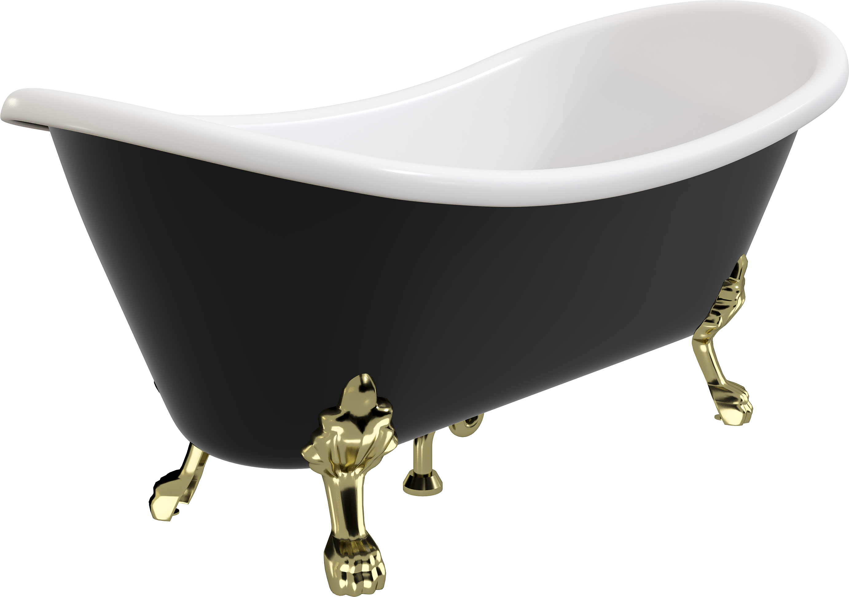 Акриловая ванна Artemis Cloe 180x75 черная, ножки золото 1.05.407.010.03.3.63 - фото 1