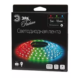 

Светодиодная влагозащищенная лента ЭРА 7,2W/m 30LED/m 5050SMD RGB 5M LS5050-30LED-IP65-RGB-5m C0043044