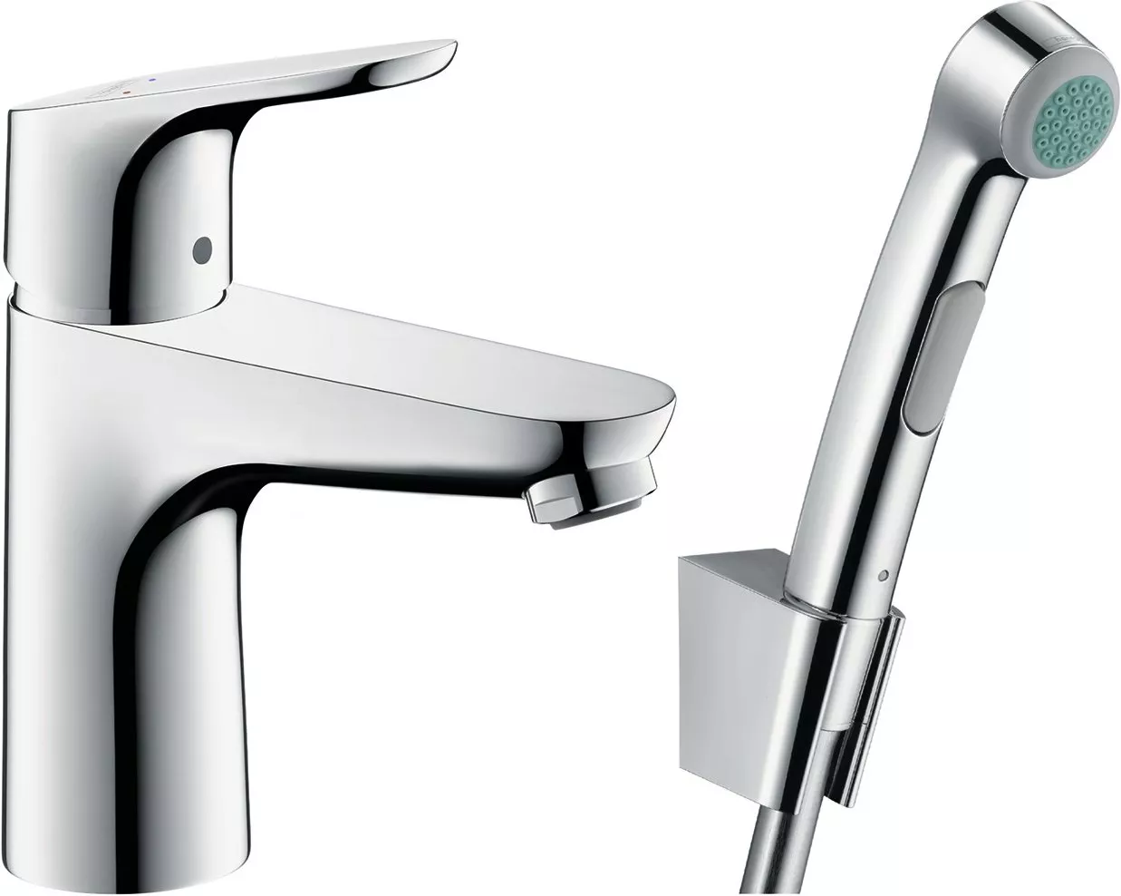 

Смеситель для раковины Hansgrohe Focus 31927000 хром, с гигиеническим душем и с донным клапаном