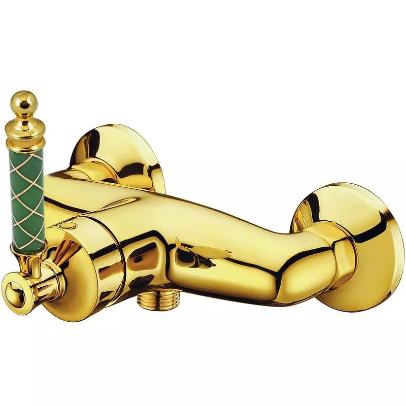 Смеситель для душа Boheme Vogue золото с зеленым 214-MR-GR - фото 1