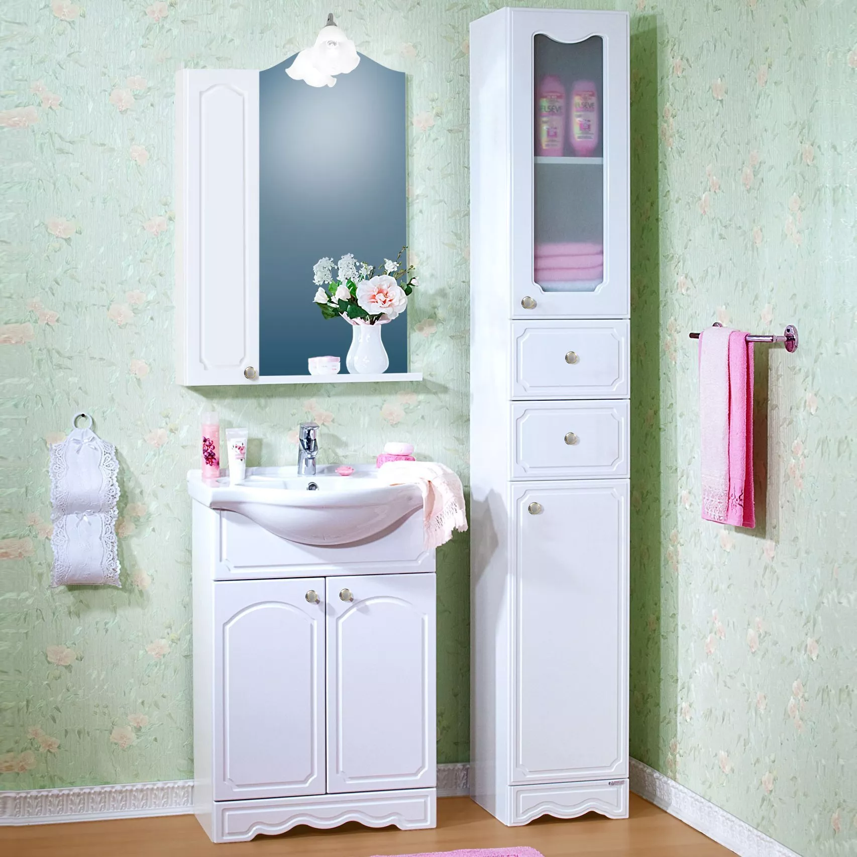 Мебель для ванной Бриклаер Лючия 60 белый глянец, цвет белый глянцевый - фото 1