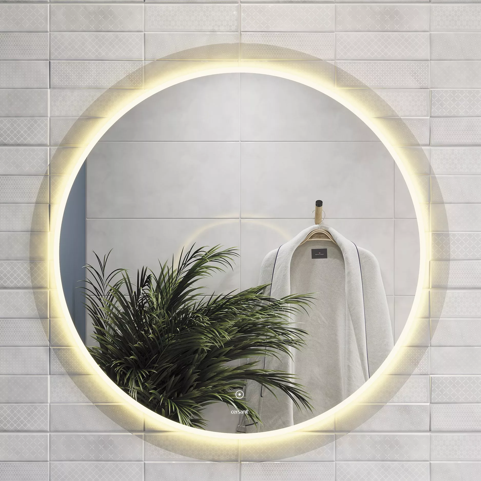 Зеркало LED 012 design 72x72 с подсветкой хол. тепл. cвет круглое LU-LED012*72-d-Os - фото 1