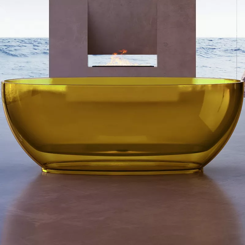 Ванна из полиэфирной смолы Abber Kristall 170х75 желтый AT9703Amber - фото 1