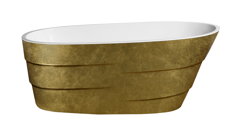 Акриловая ванна Lagard Auguste 170x75 см (AUGUSTE  Treasure Gold), цвет белый - фото 1