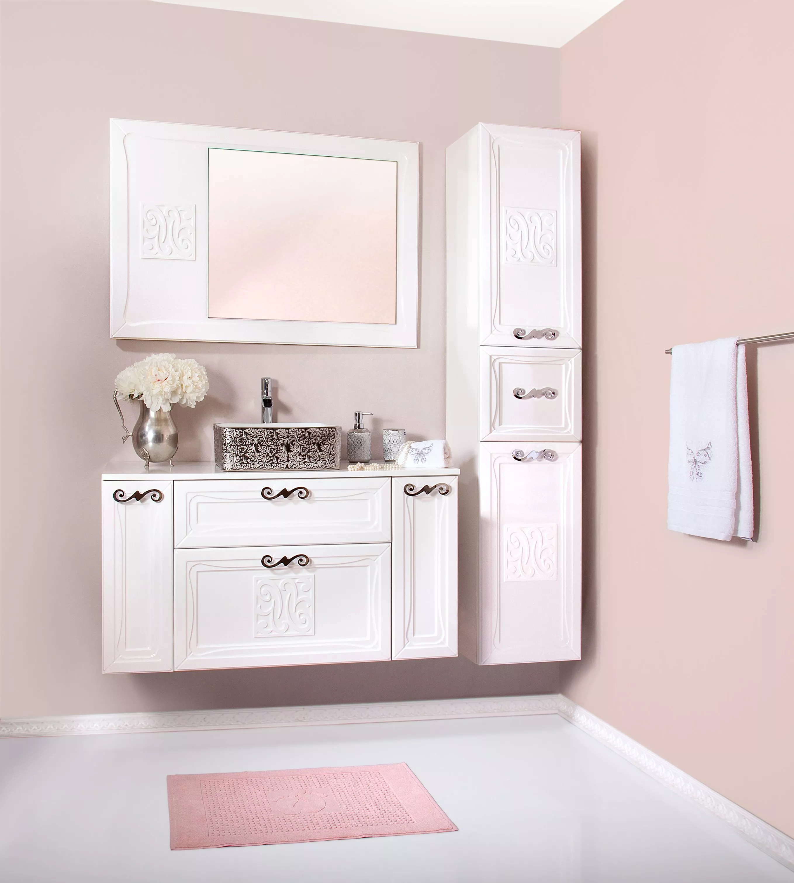 Мебель для ванной Бриклаер Адель 105 со столешницей, цвет белый - фото 1