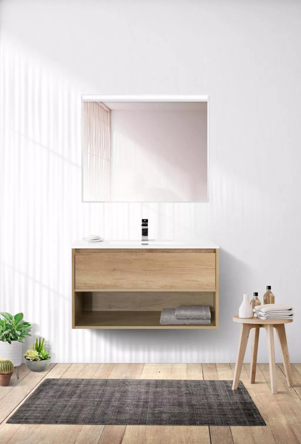 Тумба с раковиной belbagno aurora 80 rovere tabacco