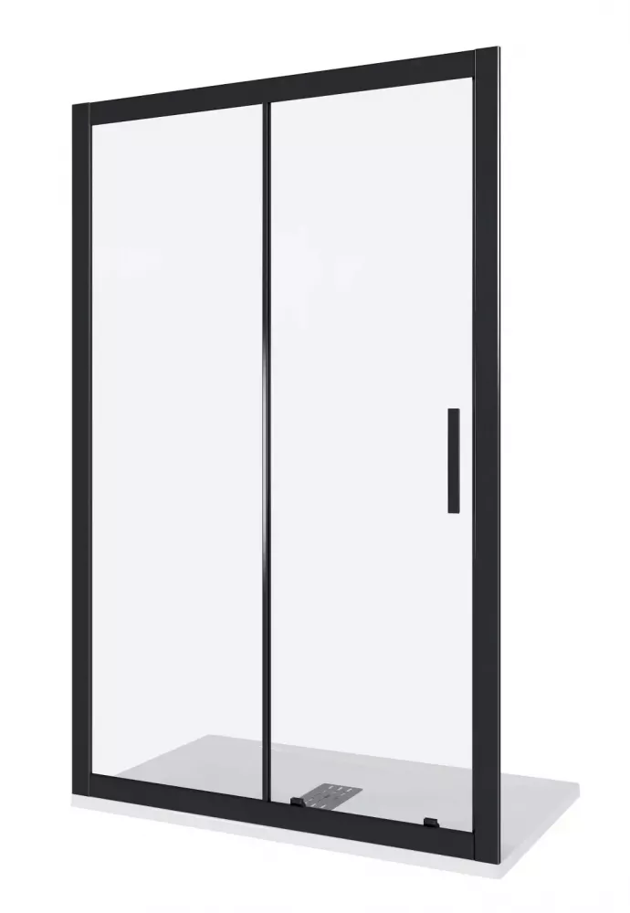Душевая дверь в нишу Good Door Cofe 140х190 профиль черный стекло прозрачное КФ00013 - фото 1