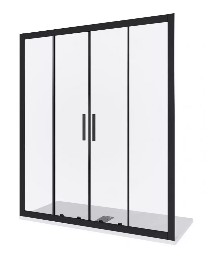 Душевая дверь в нишу Good Door Cofe 170х190 профиль черный стекло прозрачное