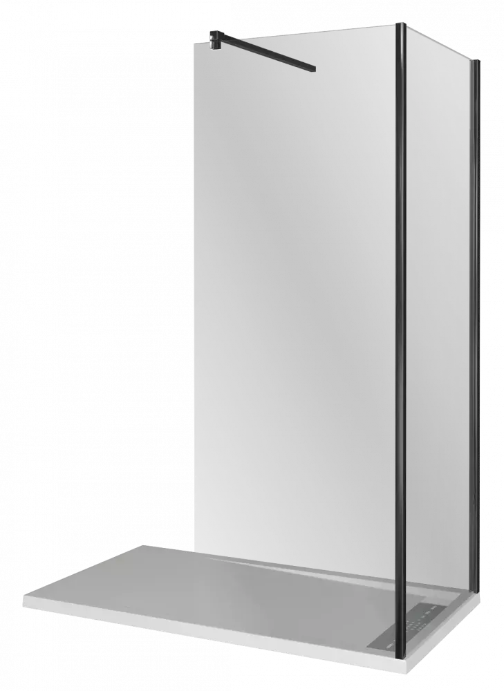 Душевая перегородка Good Door Walk in 100х195 профиль черный стекло прозрачное