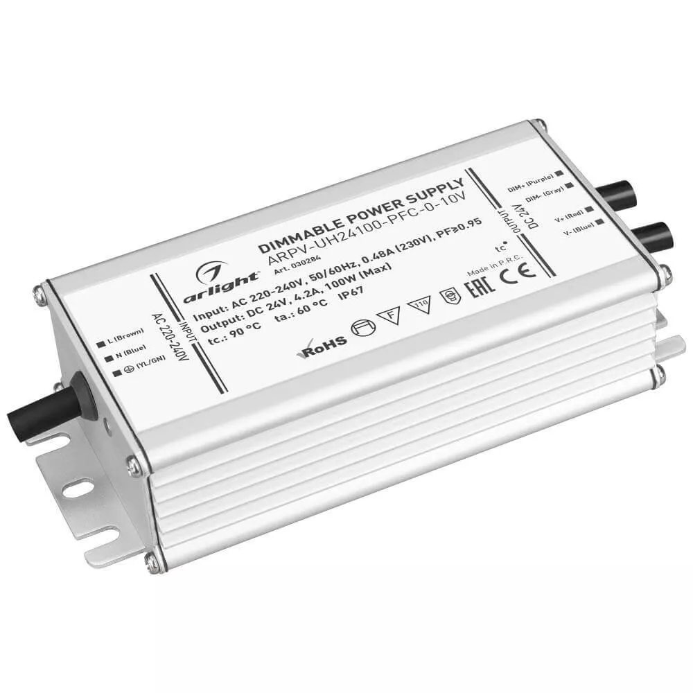 

Блок питания Arlight ARPV-UH24100-PFC-0-10V 24V 100W IP67 4,2A 030284