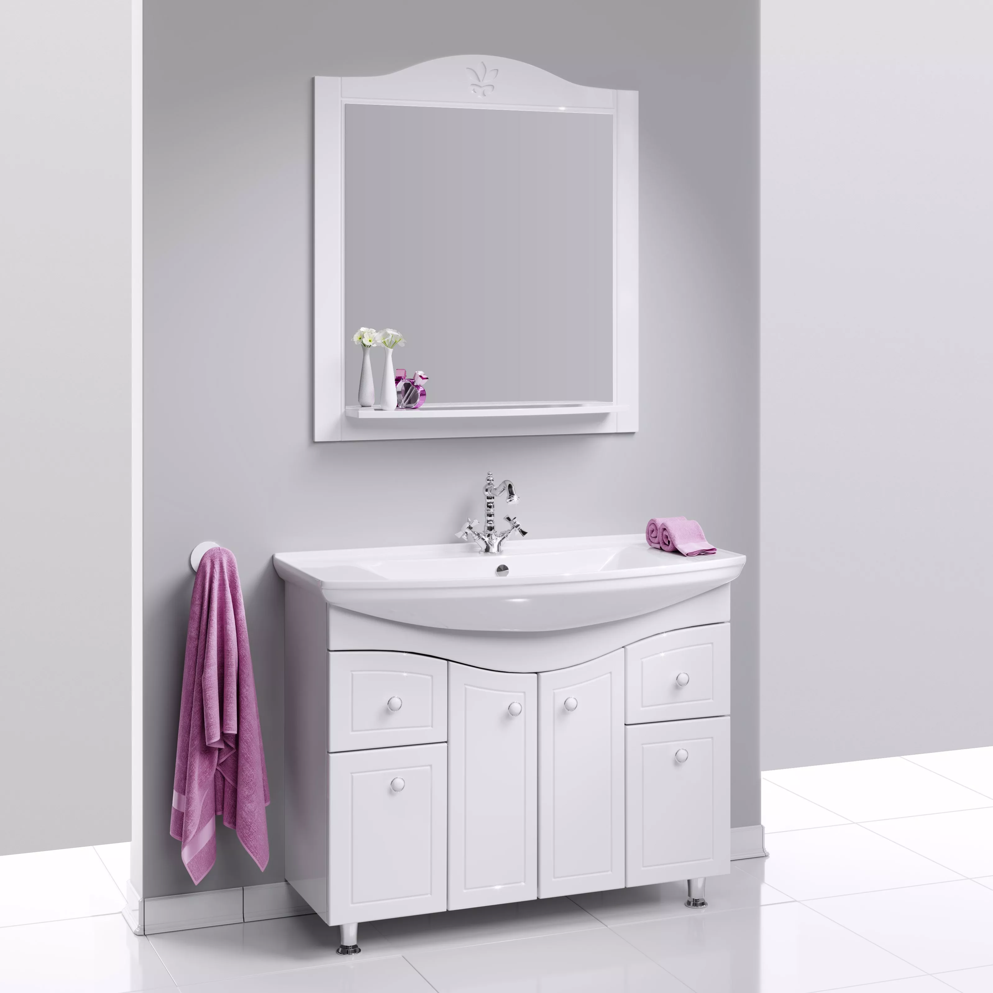 Мебель для ванной Aqwella Franchesca 105, цвет белый - фото 1
