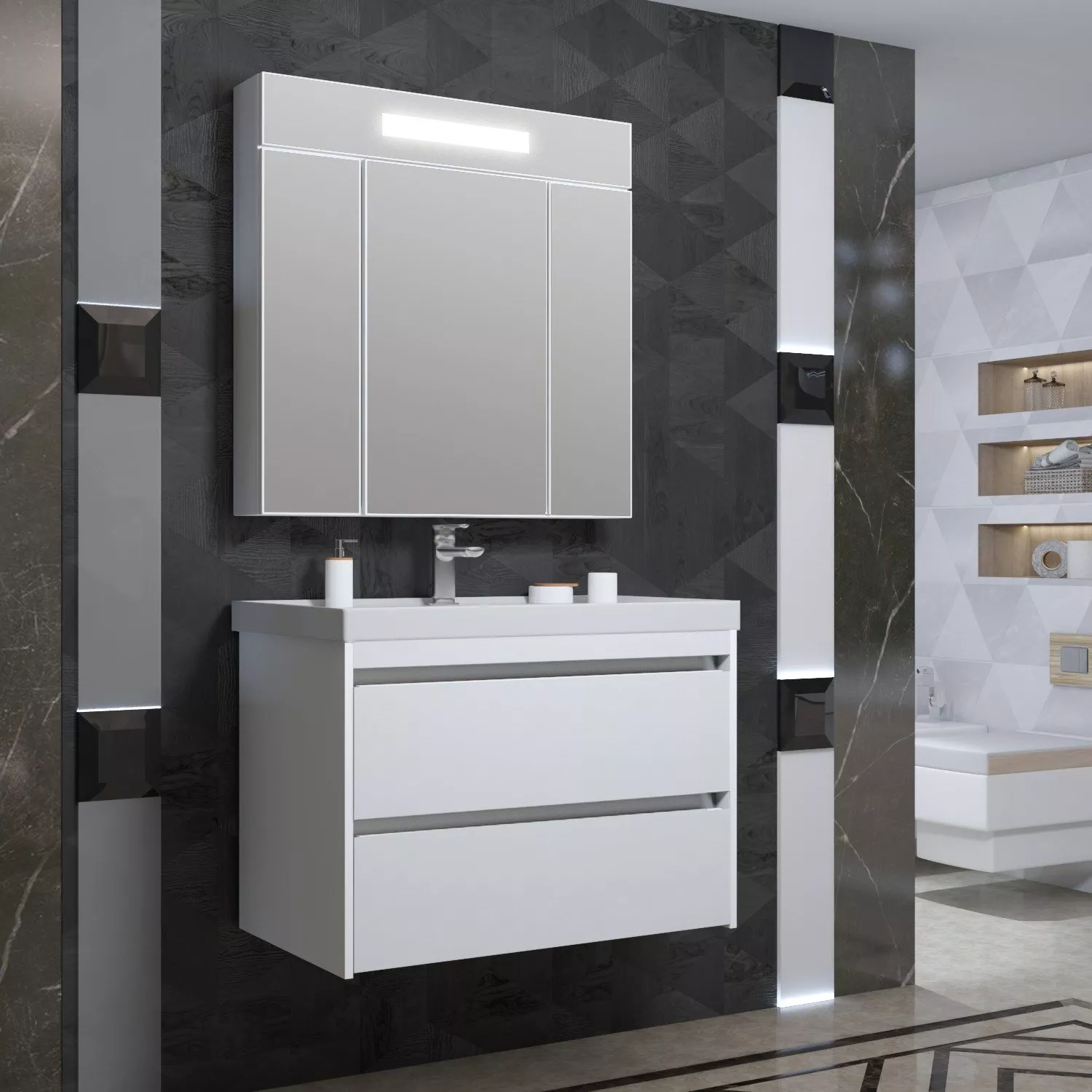 Мебель для ванной Opadiris Фреш 70 белая, цвет белый - фото 1