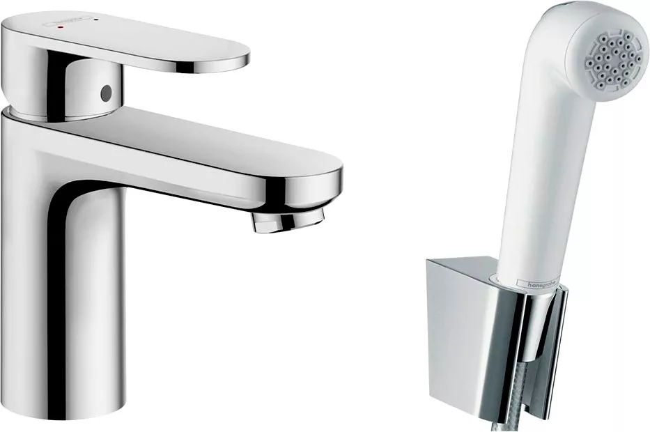 Смеситель для раковины Hansgrohe Vernis Blend 71215000 хром с гигиеническим душем 13394₽