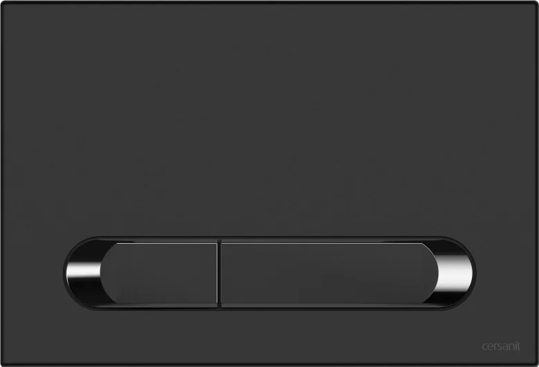 Кнопка смыва Cersanit Estetica черная матовая с рамкой хром
