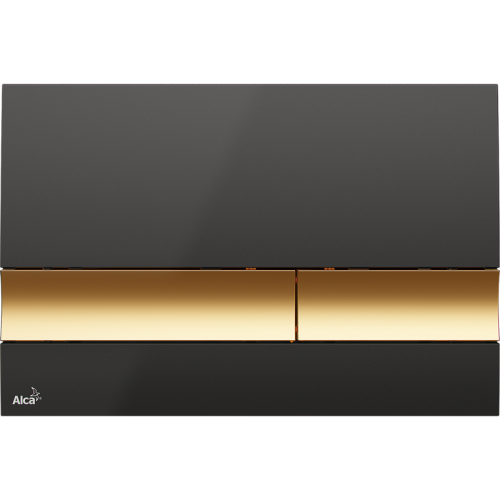 Кнопка смыва AlcaPlast  черный (M1728-5), цвет золото - фото 1