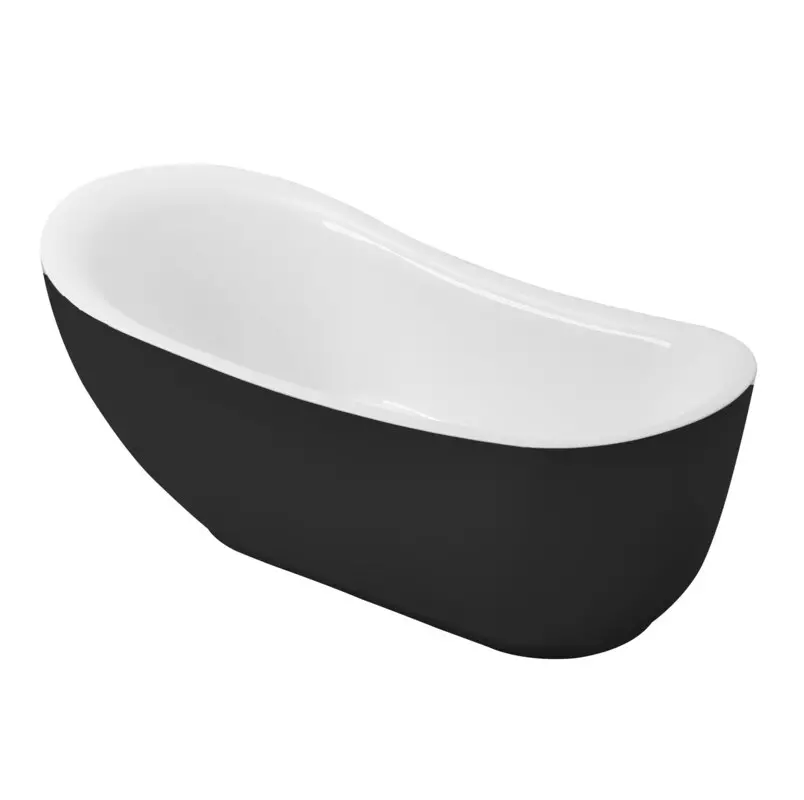 Ванна акриловая Grossman Style 180х89 черный - белый матовый GR-2303MB - фото 1