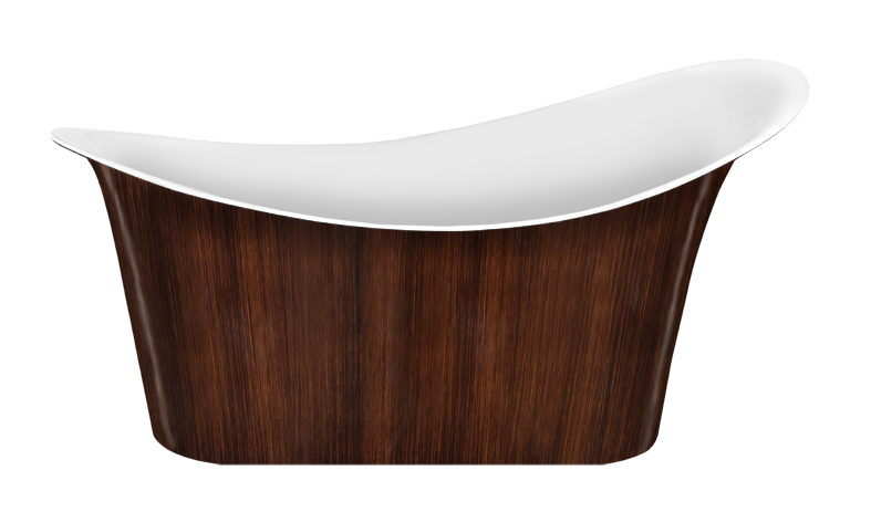 Акриловая ванна Lagard Tiffany 160.5x77 см (TIFFANY  Brown Wood), цвет белый - фото 1