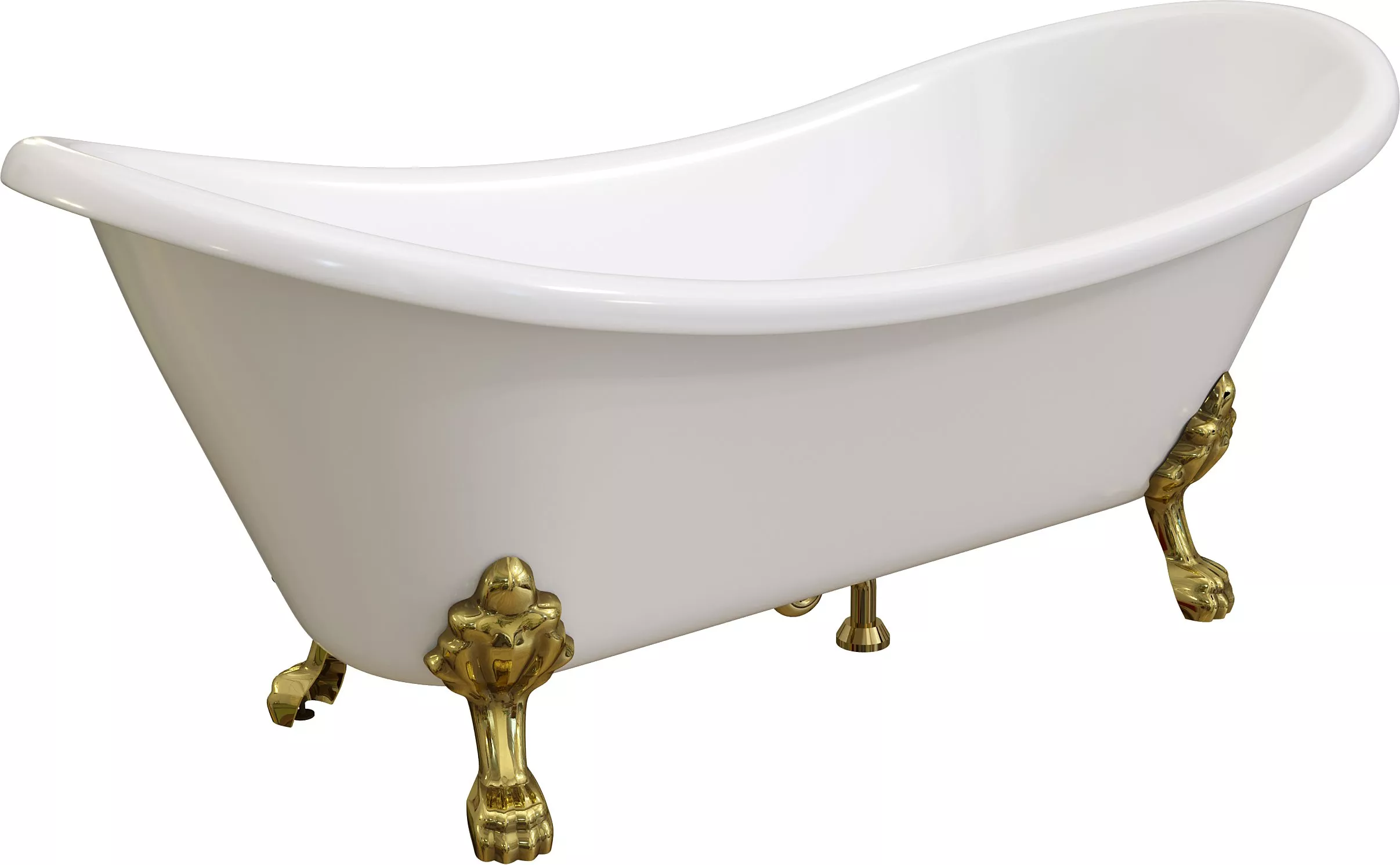 Акриловая ванна Artemis Cloe 180x75 белая, ножки золото 1.05.407.010.01.3.28 - фото 1