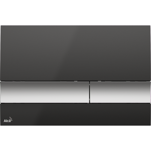 Кнопка смыва AlcaPlast  черный матовый (M1728-2), цвет хром - фото 1