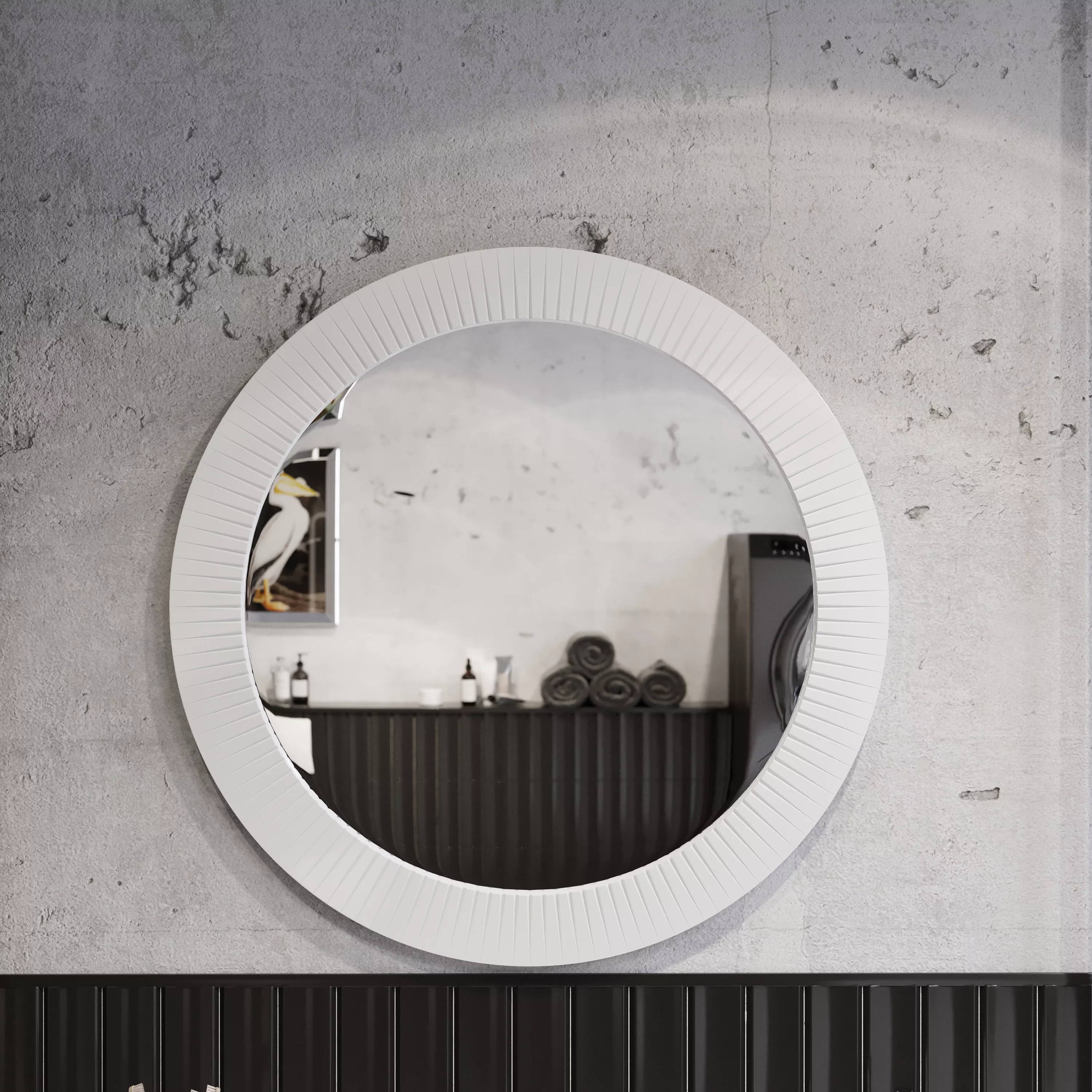 Зеркало круглое STWORKI Молде 80 белый глянец С23101 - фото 1