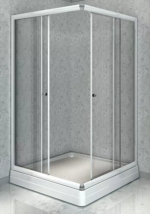 Душевой уголок Radomir Дрим 90х90 профиль белый стекло прозрачное с низким поддоном 1-03-1-0-0-1180 - фото 1