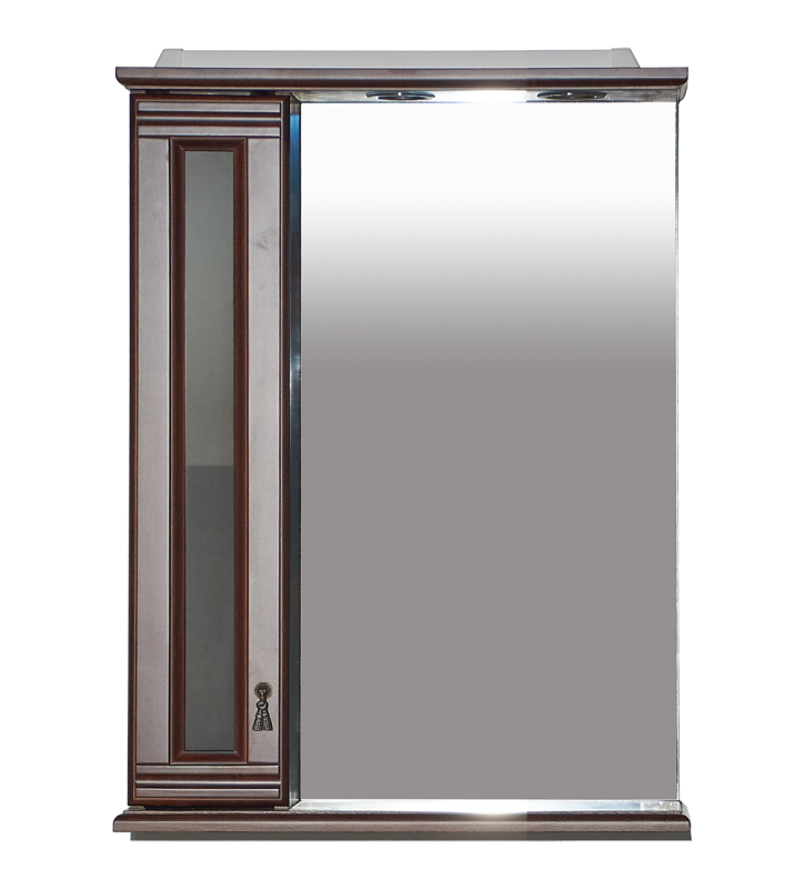 Дублин - 60 Зеркало со шкафчиком, лев., орех/стекло П-Дбл03060-8025Л - фото 1