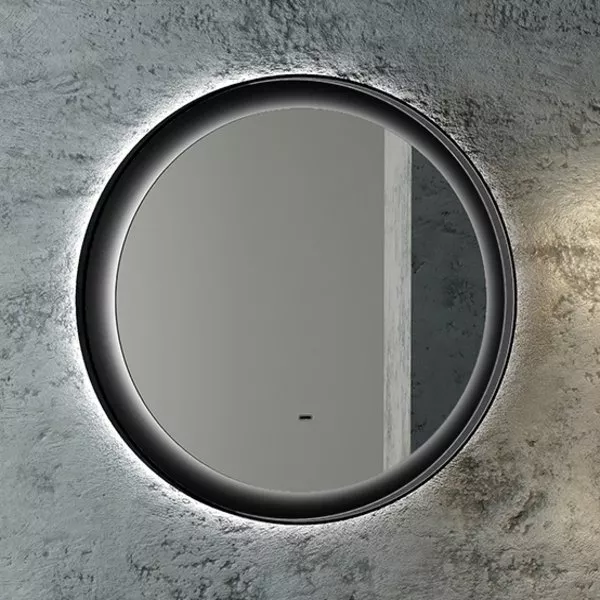 Зеркало круглое STWORKI Гриндстед 60 черное, с подсветкой ЗЛП2163 - фото 1