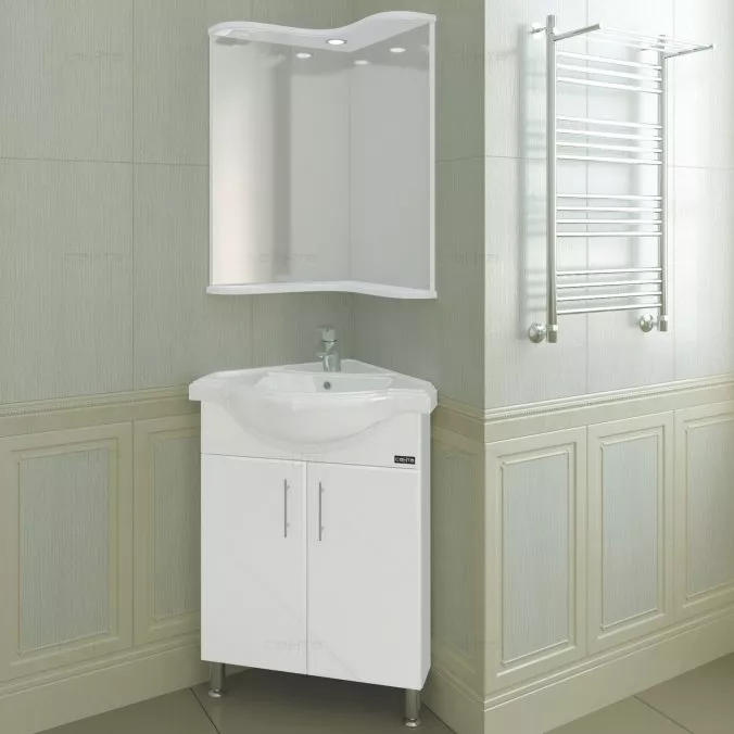 Мебель для ванной СанТа Аврора угловая, цвет белый - фото 1