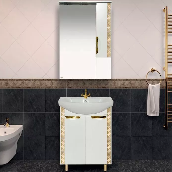 Мебель для ванной Misty Престиж 60 золотая патина, размер 61, цвет белый - фото 1