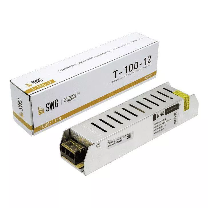 

Блок питания SWG 12V 100W IP20 8,3A T-100-12 000273