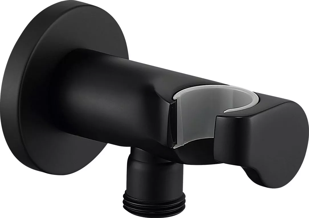Шланговое подключение Elghansa Shower Hose Outlet WS-6K-Black с держателем для душа, цвет черный - фото 1