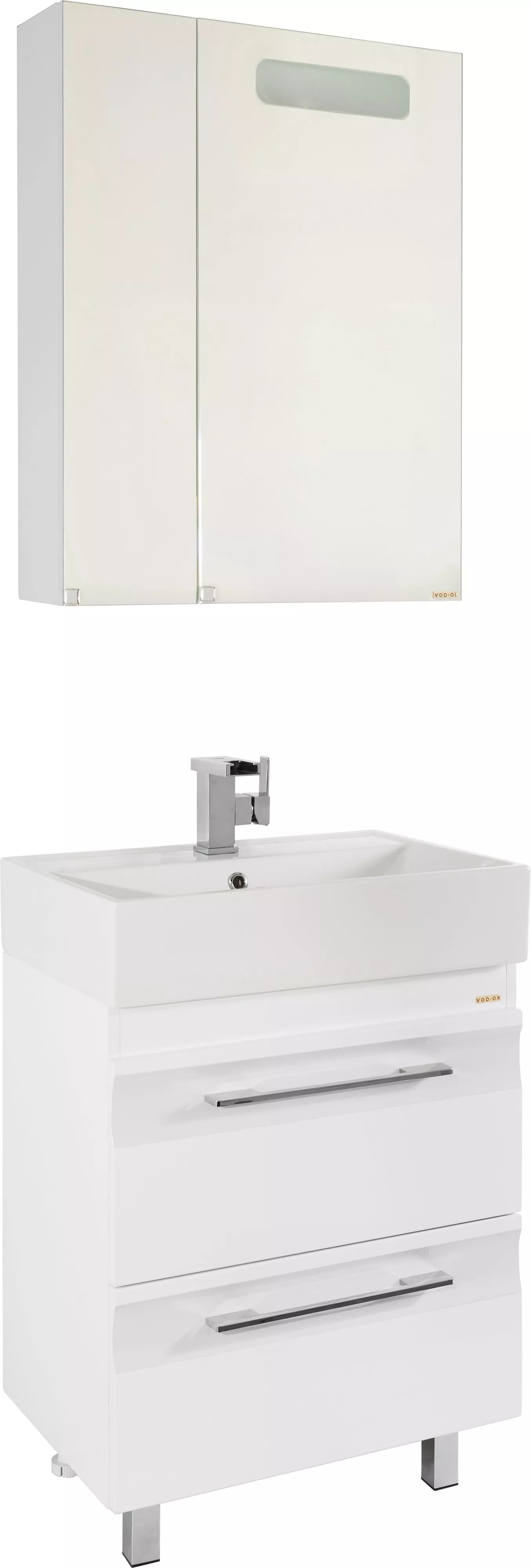 Мебель для ванной Vod-Ok Мальта 60 с ящиками, белая, размер 60, цвет белый - фото 1