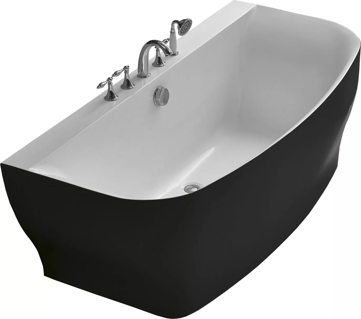 

Акриловая ванна BelBagno BB74-NERO, Черный;белый