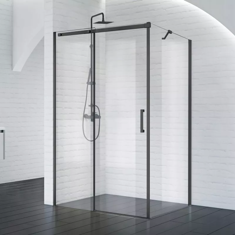 Боковая стенка BelBagno Acqua 90 профиль черный матовый ACQUA-90-FIX-C-NERO 24400₽