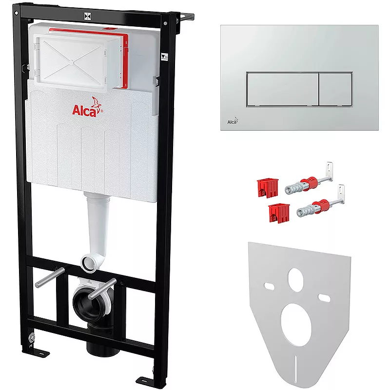 Система инсталляции для унитазов AlcaPlast AM101/1120-4:1 RU M570-0001 кнопка смыва белая