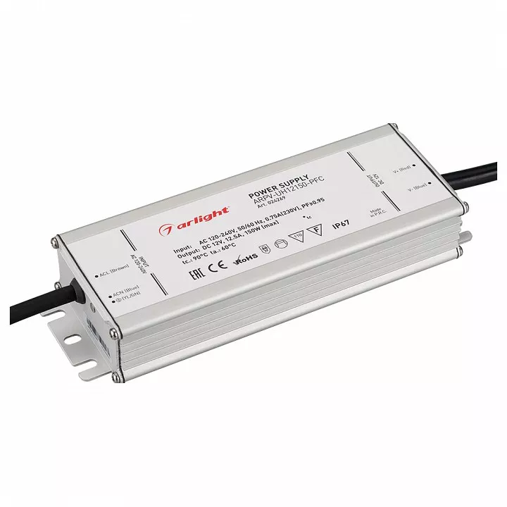 

Блок питания Arlight ARPV-UH12150-PFC 12V 150W IP67 12,5A 024269