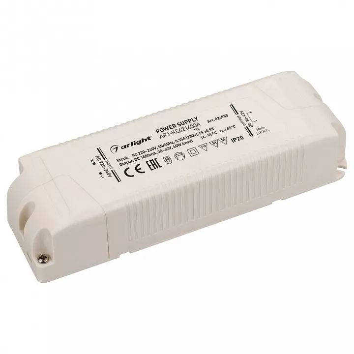 

Драйвер Arlight ARJ-KE421400A 30-42V 60W IP20 1,4A 024900