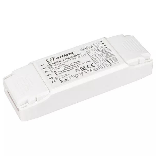 

Драйвер Arlight ARJ-SP-20-PFC-1-10V-Dali2-PD 9-60V 20W IP20 0,25-0,7A 025111(1)