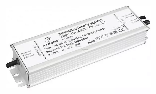 

Блок питания Arlight ARPV-UH24320A-PFC-0-10V 24V 320W IP67 13,3A 026574