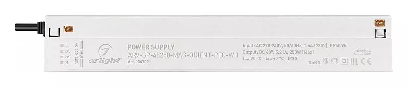 Блок питания Arlight ARV-SP-48250-Mag-Orient-PFC-WH 48V 250W IP20 5.21A 036702 - фото 1