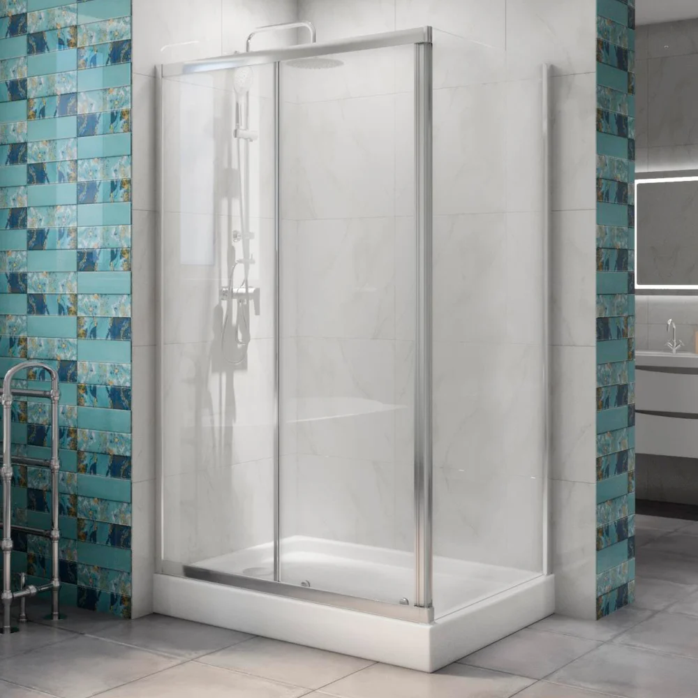 

Душевой уголок BelBagno Due 120x80 профиль хром стекло прозрачное