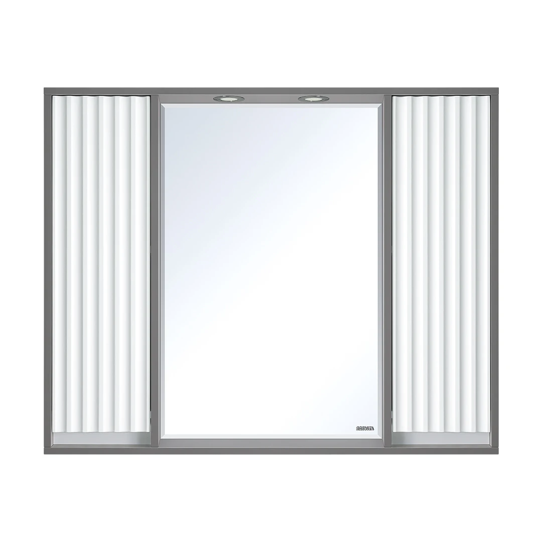 Зеркало-шкаф Brevita Balaton 100 белый с серым, с подсветкой