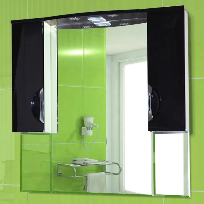 Зеркало-шкаф Bellezza Лагуна 105 черный, размер 101, цвет черно-белый 4612118000047 - фото 1