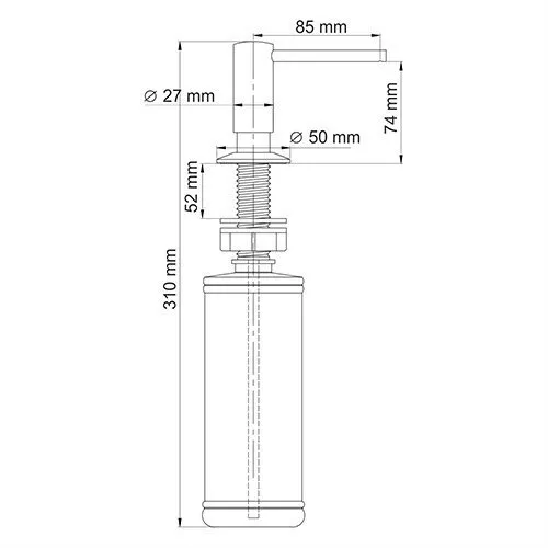 Дозатор для жидкого мыла Wasserkraft  (1299), цвет хром K-1299 - фото 1