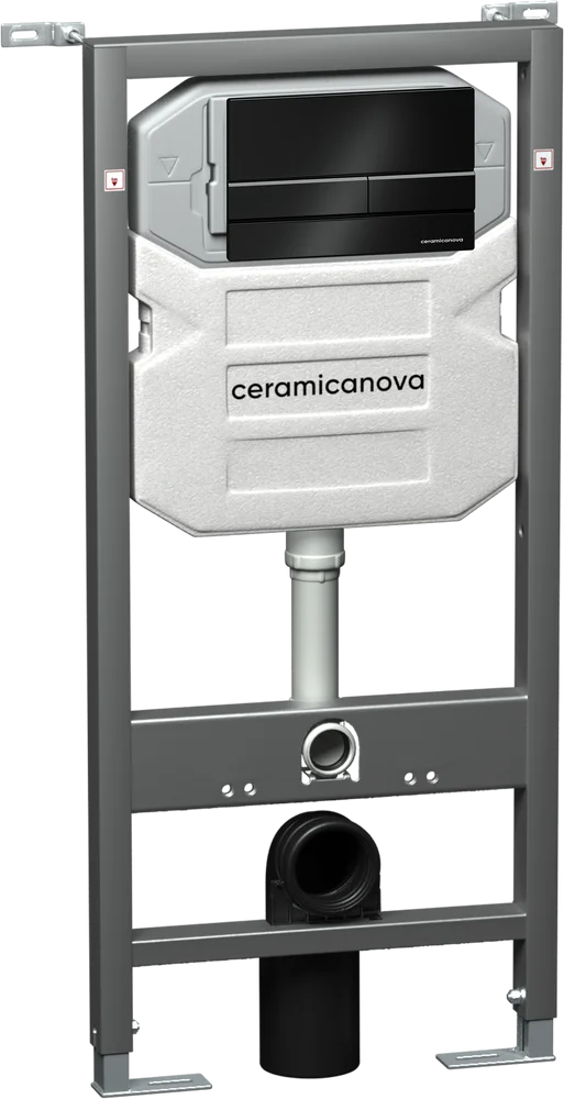 Система инсталляции для унитазов Ceramica Nova Envision с кнопкой Flat черной матовой CN1002B - фото 1