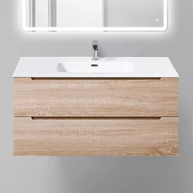 

Тумба с раковиной BelBagno Etna 100 rovere bianco