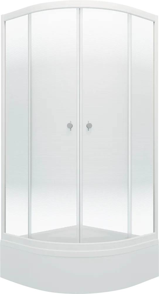 Душевой уголок Triton Лайт В 100х100 с поддоном профиль белый стекло градиент Щ0000039808 - фото 1