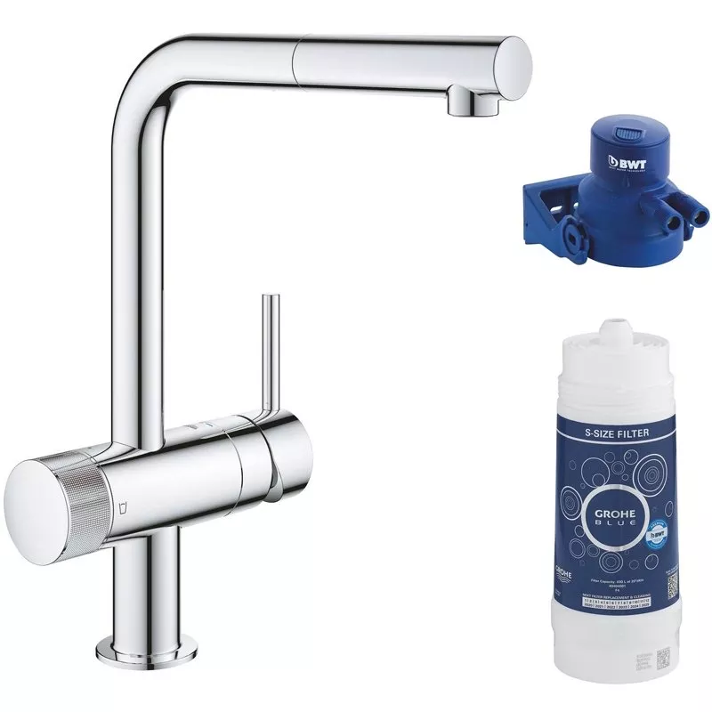 

Смеситель для кухни GROHE Blue Pure Minta с функцией фильтрации, хром (119706)