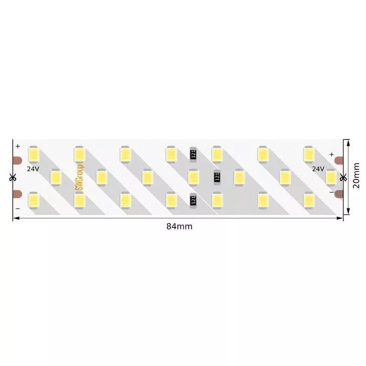 

Светодиодная лента SWG 24W/m 252LED/m 2835SMD теплый белый 5M 005600