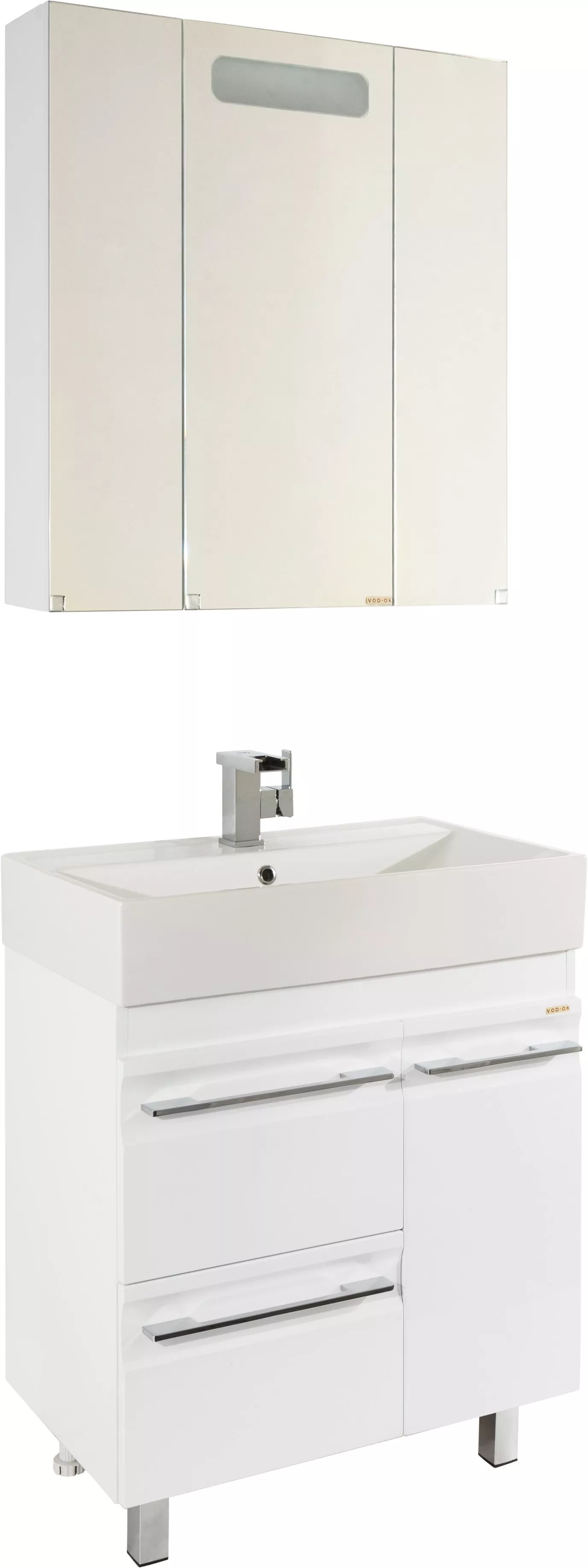 Мебель для ванной Vod-Ok Мальта 70 с ящиками, белая, размер 70, цвет белый - фото 1